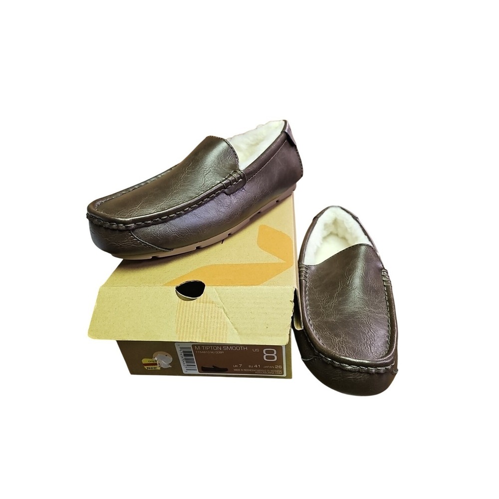 Koolaburra By Ugg Men's‎ Tipton Smooth Slippers BROWN SZ 8 NIB